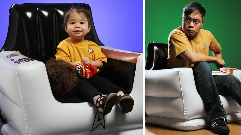 Illustration for article titled Inflatable Captain's Chair Is Where Kirk Would Have Spent a Day At the Beach